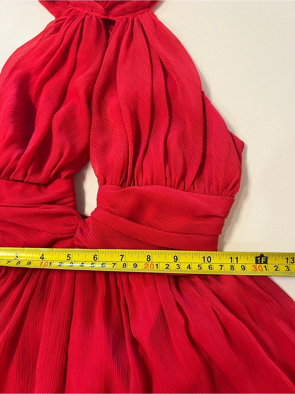 AKIRA CHICAGO Red Halter Romper Flowy Open Front Party Dress Y2K Miami Beach 📐S - Picture 6 of 11